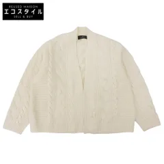 loin. ロワン ウール100% ノーカラー ケーブルニットカーディガン トップス レディース ホワイト F 4LN0002 F