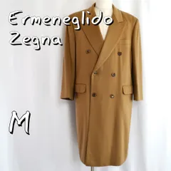 【美品】Ermenegildo Zegnaエルメネジルド ゼニア 日本製 イタリア製生地使用カシミヤ100％ダブルブレストロングチェスターコート M キャメル【古着】【中古】【送料無料】
