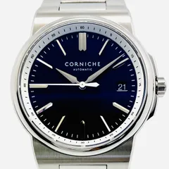 【動作良好】腕時計 メンズ コーニッシュ CORNICHE ラ・グランデ・コーニッシュ CW-89306-L CRN003A 自動巻 ブルーマリン 黒 グレー 裏スケ 100m防水のサムネイル