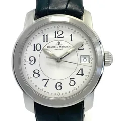 【美品・OH、電池交換済み】ボーム＆メルシエ　ケープランド　MV045214　5267466　クォーツ　デイト表示　シルバー　革ベルトのサムネイル