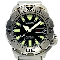 【希少】腕時計 メンズ セイコー SEIKO ブラックモンスター SKX779 7S26-0350 ダイバーズ 自動巻 黒 デイデイト表示 200m防水のサムネイル