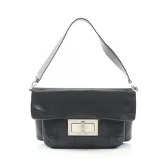シャネル CHANEL ショルダーバッグ 2.55 チョコバー ブラック レザー 2.55 ショルダーバッグ レディース Used A
