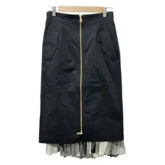 ブルーレーベルクレストブリッジ ロングスカート サイズ38 M レディース - 黒×グレー×マルチ チェック柄/ウエストゴム/肩紐取り外し可