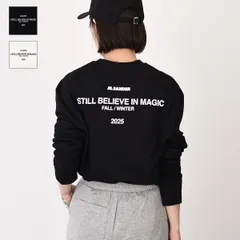 JILSANDER ジルサンダー Tシャツ Jil Sanderロゴ バック プリント コットン クルーネック 長袖Tシャツ J22GC0188 J46219 レディース ユニセックス ブラック ホワイト