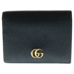 GUCCI (グッチ) GGマーモント 二つ折り財布 コンパクトウォレット ブラック レザー 456126