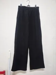 黒 コーデュロイ ワイド パンツ