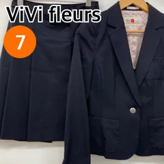 ViVi fleurs ヴィヴィフルール セットアップ スーツ ジャケット スカート ネイビー レディース 7サイズ 【CS119】