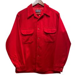 60s Truval オープンカラーシャツ M 開襟 赤 50s 70s - メルカリ