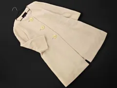 M-PREMIER エムプルミエ リネン混 ロング ノーカラー ジャケット size38/アイボリー ■◇ レディース