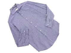 nano universe ナノユニバース チェック シャツ sizeM/白ｘ紺 ■◇ メンズ