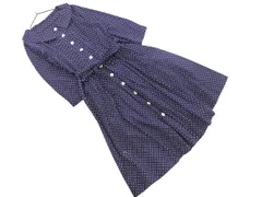 Lois CRAYON ロイスクレヨン ドット シャツ ワンピース sizeM/紺 ■◇ レディース