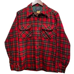 70s PENDLETON Wool Board Shirt 赤 チェック柄 M ペンドルトン ボードシャツ ウール