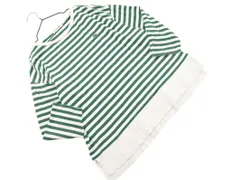 LACOSTE ラコステ ボーダー プルオーバー カットソー size40/白ｘ緑 ■◇ レディース
