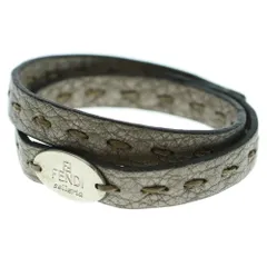 FENDI (フェンディ) セレリア ブレスレット グレー レザー シルバー金具