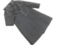 COMME CA コムサ フード付 ロング コート size7/黒 ■◇ レディース