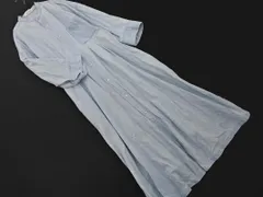 MACPHEE マカフィー トゥモローランド バンドカラー スナップボタン シャツ ワンピース 水色 ■◇ レディース