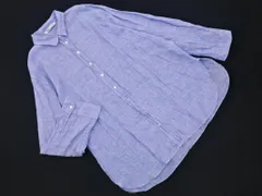 ZARA ザラ リネン100% ストライプ シャツ sizeM/青x白 ■◇ メンズ