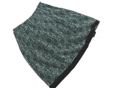 Leilian レリアン 大きいサイズ 総柄 素材切替 Aライン 台形 スカート size17/緑 ■◇ レディース