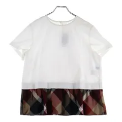 BLUE LABEL CRESTBRIDGE (ブルーレーベルクレストブリッジ) コンパクトクリアーポンチレイヤードライクトップス ホワイト/レッド 半袖 40 レディース