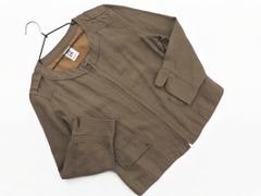 MICHEL KLEIN ミッシェルクラン ノーカラー ジャケット size40/カーキ ■◇ レディース