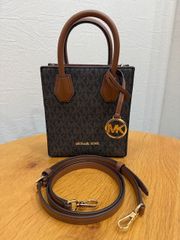 MICHAEL KORS ロゴミニトートバッグ ブラウン モノグラム - メルカリ