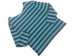 niko and ニコ アンド ボーダー ボートネック カットソー sizeL/濃紺x緑 ■◇ メンズ