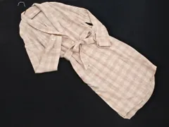 Another Edition アナザーエディション ユナイテッドアローズ リネン混 チェック ロング シャツ ベージュ ■◇ レディースのサムネイル