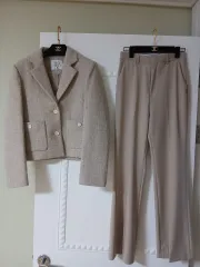 デニム ツイード セットアップ ベージュ