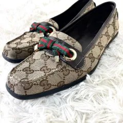 GUCCI グッチ　キャンバス　ローファー 166932 シェリーライン