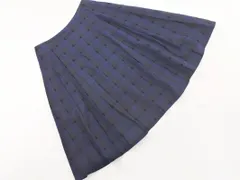 KUMIKYOKU 組曲 チェック Aライン 台形 スカート size3/濃紺 ■◇ レディース