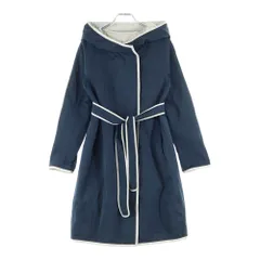 S MAX MARA (エス マックスマーラ) リバーシブル スナップボタン フーデッド コート ネイビー/ホワイト レディース 90210831070