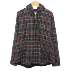エルエルビーン L.L.BEAN パーカー ネルシャツ チェック ジップアップ S グレーのサムネイル