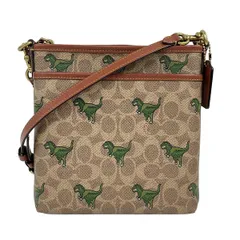 コーチ ショルダーバッグ キット メッセンジャー クロスボディ シグネチャー レキシー プリント CF120 ブラウン×ベージュ×マルチ 恐竜