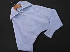 ZARA ザラ ハーフジップ クロップド丈 ニット セーター sizeM/ライトブルー ■◇ レディース