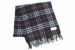 Burberry バーバリー ノバチェック カシミヤ マフラー ネイビー系 チェック柄 2-N122/1/TC