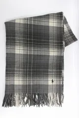 Ralph Lauren ラルフローレン 大判ストール ひざ掛け グレー系 チェック柄 2-N123/1/060