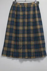 The Scotch House ザスコッチハウス ロングプリーツスカート サイズ11AR ブルー系 ベージュ系 チェック柄 2-N129/1/NP