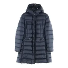 MONCLER (モンクレール) 17AW HERMINE エルミンヌ ワッペンロゴ フーデッド ジップアップ ダウン ロング ジャケット コート ブラック レディース C20934930005 53048