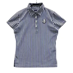 サイズ：S CALLAWAY キャロウェイ  半袖ポロシャツ ストライプ柄 ネイビー系 [240101620518] ゴルフウェア レディース ストスト