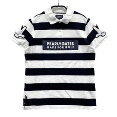 サイズ：1 PEARLY GATES パーリーゲイツ ×Disney 半袖ポロシャツ ワッペン ボーダー柄 ホワイト系 [240101621565] ゴルフウェア レディース ストスト