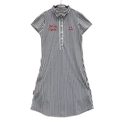 サイズ：S LE COQ GOLF ルコックゴルフ  半袖ワンピース ストライプ柄 ホワイト系 [240101623408] ゴルフウェア レディース ストスト