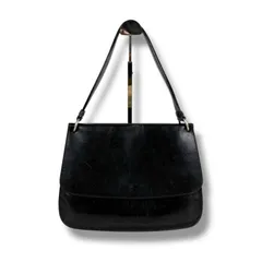 PRADA プラダ　ロゴ型押し　ワンショルダーバッグ　ホーボーバッグ　レザー　ブラック　NERO