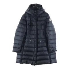 MONCLER (モンクレール) 15AW HERMINE エルミンヌ ワッペンロゴ フーデッド ジップアップ ダウン ロング ジャケット コート ブラック レディース A20934933905 53048