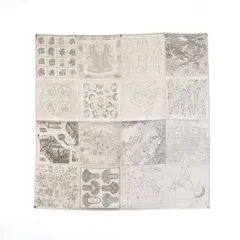 HERMES カレ60 ロボカバール ダブルフェイス 2023 グレー系 シルク ホワイト系 美品 エルメス ◆送料込◆質屋-11746