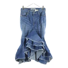JUNYA WATANABE COMME des GARCONS (ジュンヤワタナベ コムデギャルソン) 09SS 再構築 変形 デニム マーメイド フレア ロングスカート インディゴ レディース JC-S006のサムネイル
