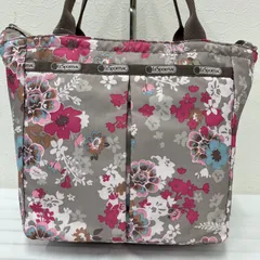 199　LeSportsac　レスポートサック　 トートバッグ　スモールエブリガールトート　 花柄　総柄　グレージュ系　ナイロン　 軽量　レディース