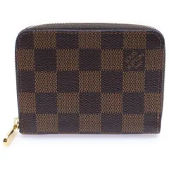 LOUIS VUITTON (ルイヴィトン) ダミエ ジッピーコインパース コインケース ミニ財布 ブラウン PVC N63070 ゴールド金具