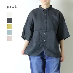 プリット prit 60/1フレンチリネン 5分袖レギュラーカラーシャツ P81646 麻 無地 羽織 日本製 レディース 2026春夏