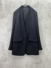 theory セオリー ワンボタン ノーカラー ジャケット 日本製 size2/黒 ■◇ レディース