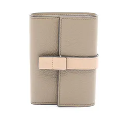 ロエベ LOEWE 三つ折り財布 トライフォールド ウォレット オリーブ レザー トライフォールド ウォレット レディース Used A